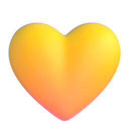 yellow heart — Fluent 3D