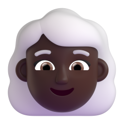 woman: dark skin tone, white hair — Fluent 3D