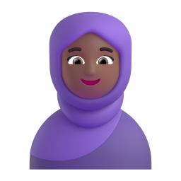woman with headscarf: medium-dark skin tone — Fluent 3D